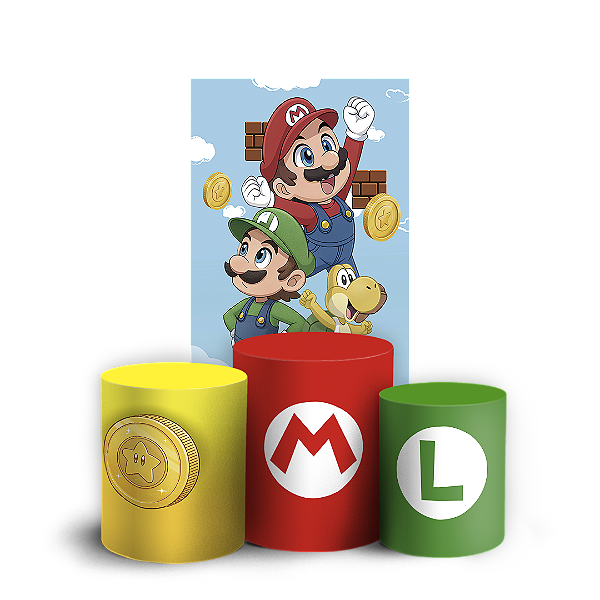 Faixa Lateral e Trio Cilindro Sublimado 3D Vest Facil - Super Mario