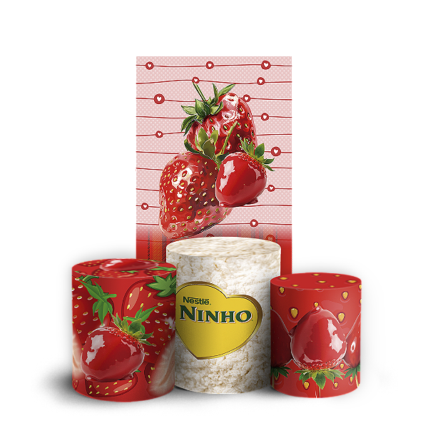 Faixa Lateral e Trio Cilindro Sublimado 3D Vest Facil - Morango Do Amor