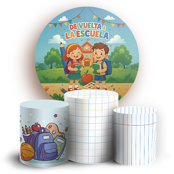 KIT Redondo e Trio - De Vuelta a la Escuela ES - Sublimado 3D