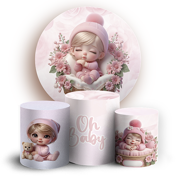 KIT Redondo e Trio - Oh Baby - Sublimado 3D