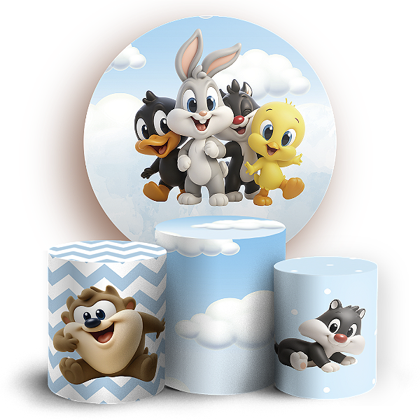 KIT Redondo e Trio - Looney Tunes - Sublimado 3D