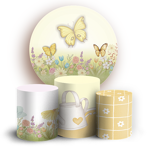 KIT Redondo e Trio - Jardim - Sublimado 3D