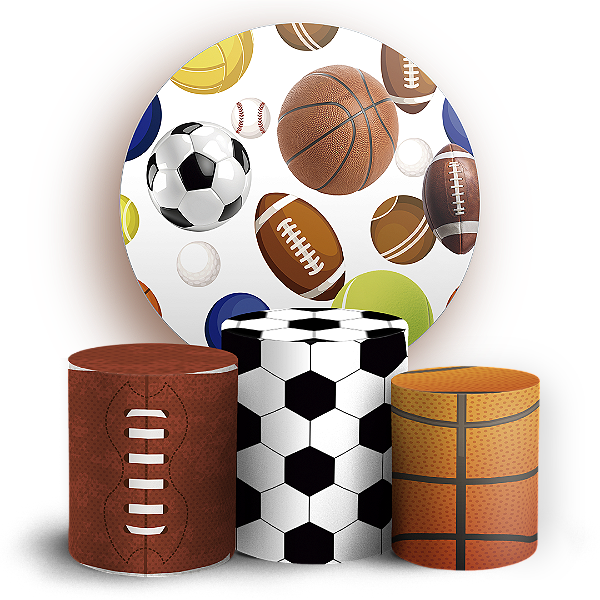 KIT Redondo e Trio - Esportes Futebol Volei Basquete - Sublimado 3D