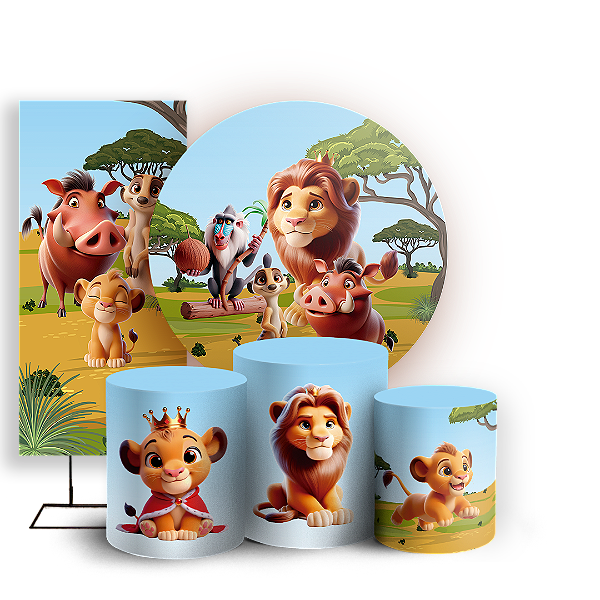 KIT Redondo Trio e Faixa - O Rei Leão - Sublimado 3D