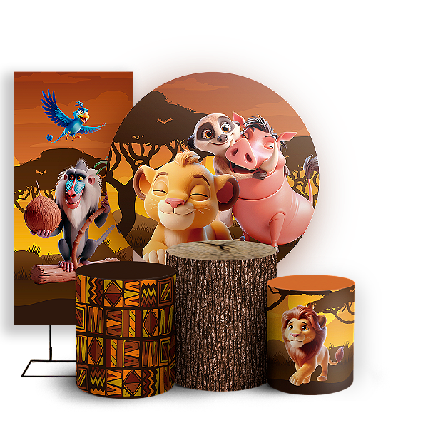 KIT Redondo Trio e Faixa - O Rei Leão - Sublimado 3D