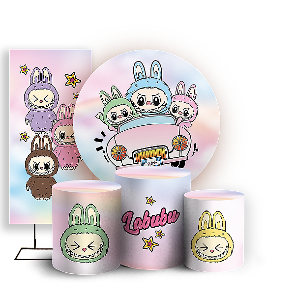 KIT Redondo Trio e Faixa - Labubu - Sublimado 3D