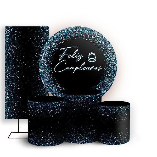 KIT Redondo Trio e Faixa - Feliz Cumpleaños ES - Sublimado 3D