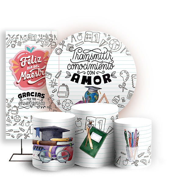KIT Redondo Trio e Faixa - Dia del Maestro ES - Sublimado 3D