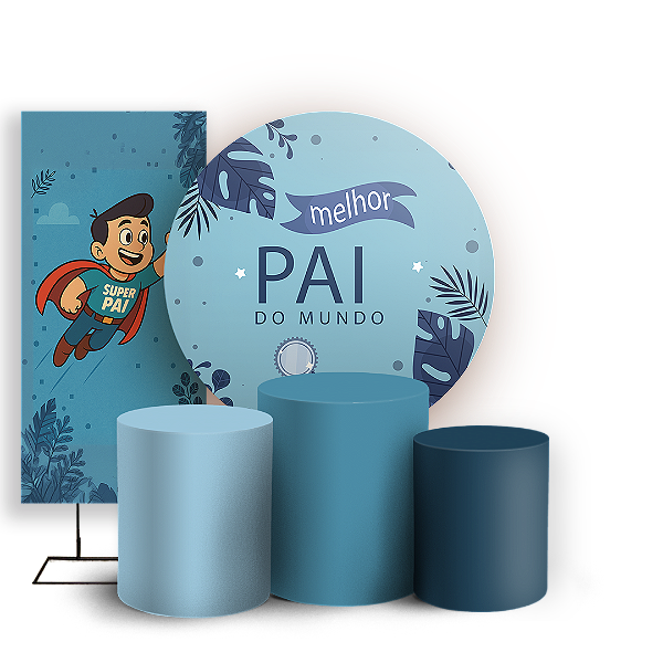 KIT Redondo Trio e Faixa - Dia dos Pais - Sublimado 3D