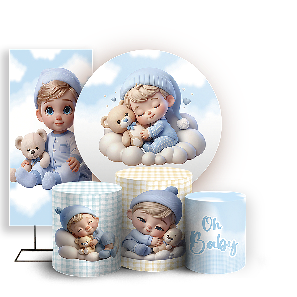KIT Redondo Trio e Faixa - Oh Baby - Sublimado 3D