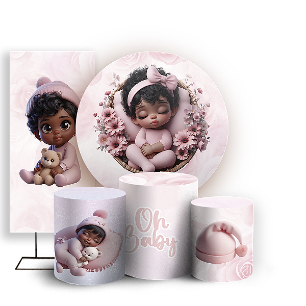 KIT Redondo Trio e Faixa - Oh Baby - Sublimado 3D