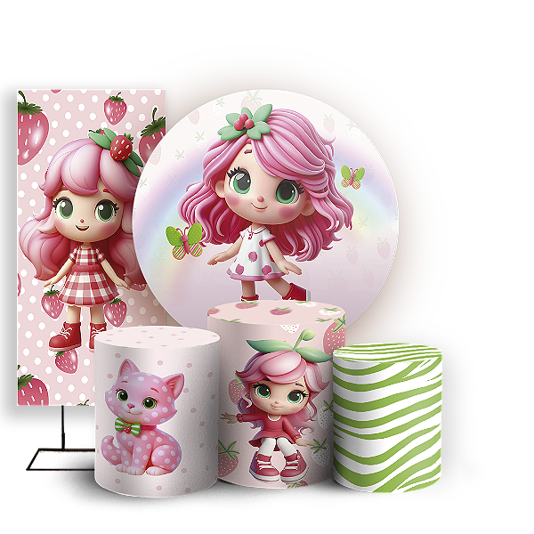 KIT Redondo Trio e Faixa - Moranguinho - Sublimado 3D