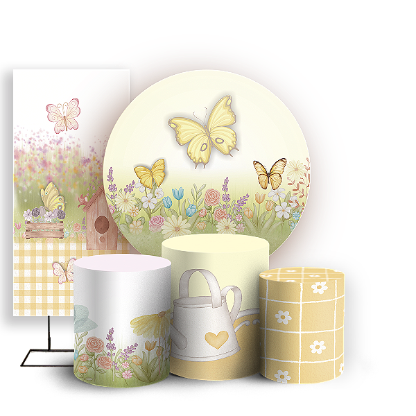 KIT Redondo Trio e Faixa - Jardim - Sublimado 3D