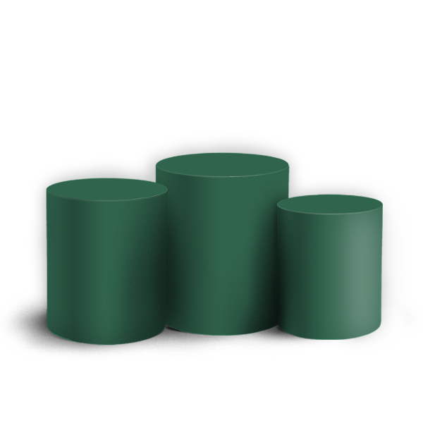 Trio Cilindro - Cor Lisa Verde 27h 34v - Sublimado 3D