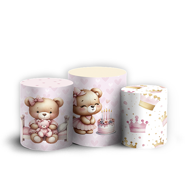 Trio Cilindro - Ursinha - Sublimado 3D