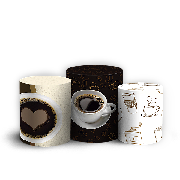 Trio Cilindro - Café - Sublimado 3D