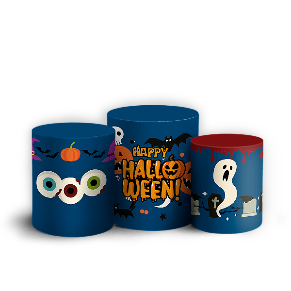 Trio Cilindro - Dia das Bruxas Halloween - Sublimado 3D