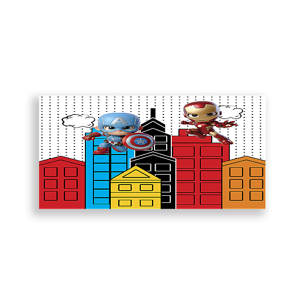 Painel Retangular - Herois Predios By Vivi Mide - Sublimado 3D