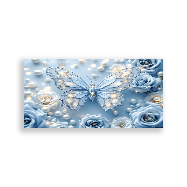 Painel Retangular - Borboleta Azul By Vivi Mide - Sublimado 3D