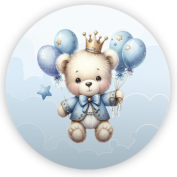 Painel Redondo - Ursinho Azul - Sublimado 3D