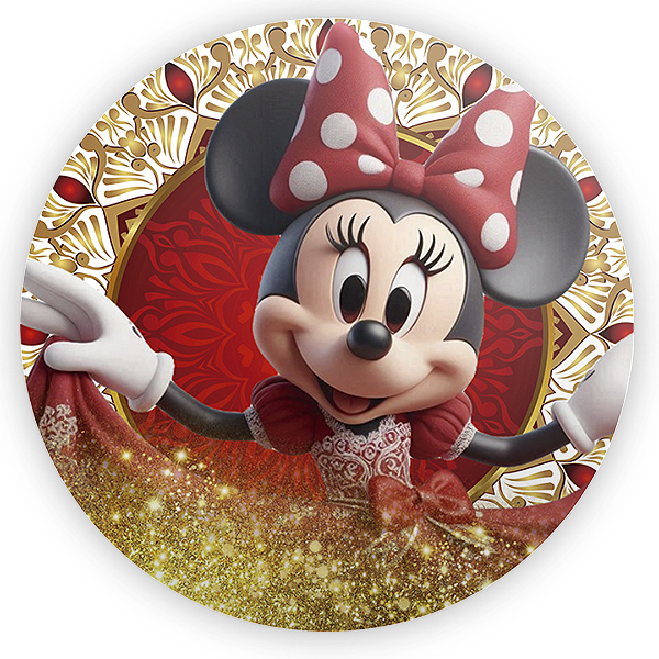 Painel Redondo - Minnie - Sublimado 3D