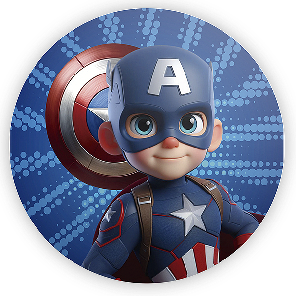 Painel Redondo - Capitão América - Sublimado 3D