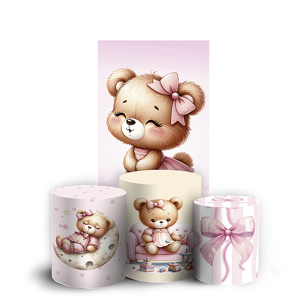 Faixa Lateral e Trio Cilindro Sublimado 3D Vest Facil - Ursinha