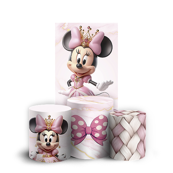 Faixa Lateral e Trio Cilindro Sublimado 3D Vest Facil - Minnie