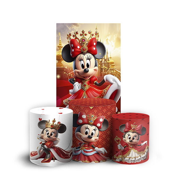 Faixa Lateral e Trio Cilindro Sublimado 3D Vest Facil - Minnie