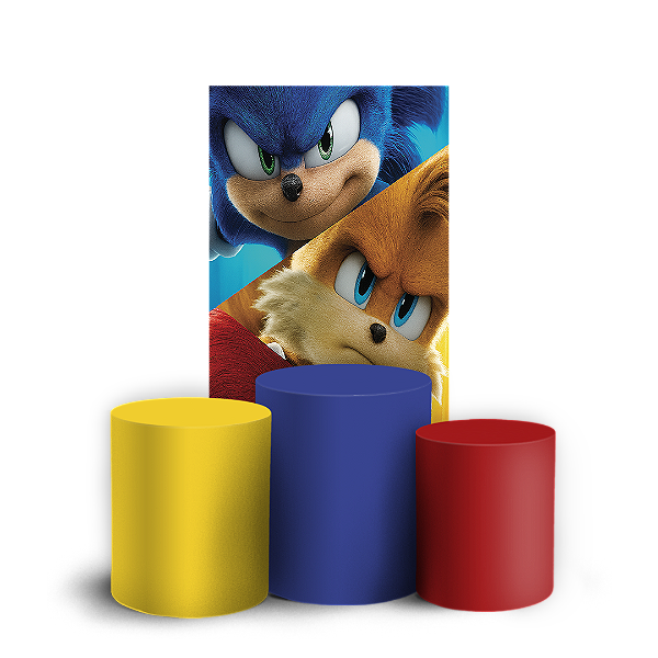 Faixa Lateral e Trio Cilindro Sublimado 3D Vest Facil - Sonic