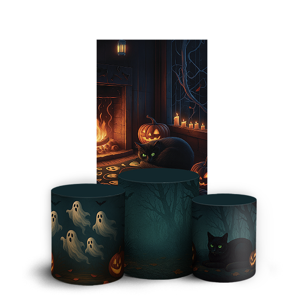 Faixa Lateral e Trio Cilindro Sublimado 3D Vest Facil - Dia Das Bruxas Halloween