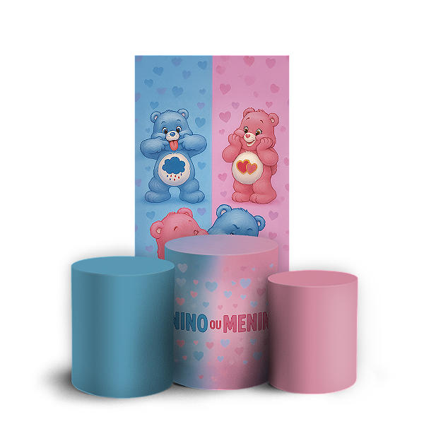 Faixa Lateral e Trio Cilindro Sublimado 3D Vest Facil - Chá De Revelação Ursinhos