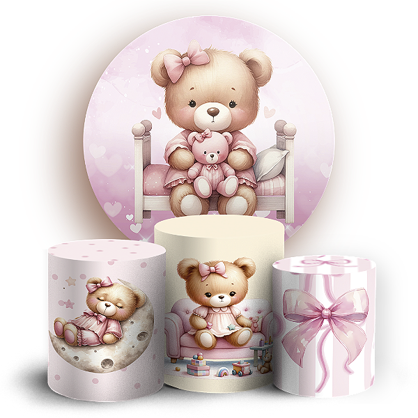 KIT Redondo e Trio - Ursinha - Sublimado 3D