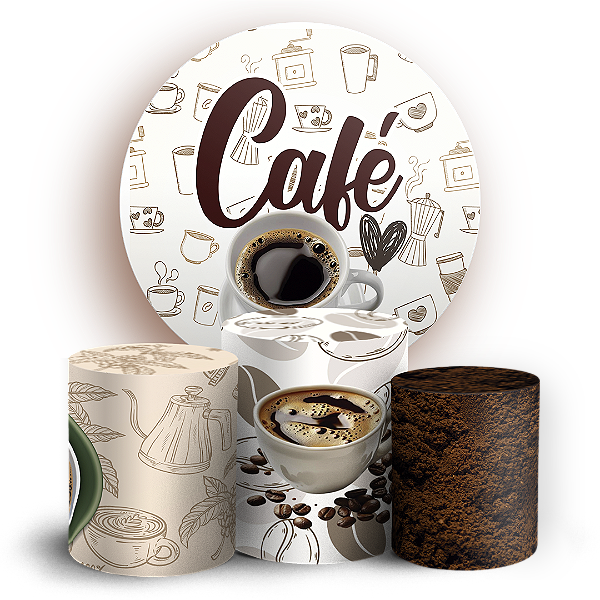 KIT Redondo e Trio - Café - Sublimado 3D