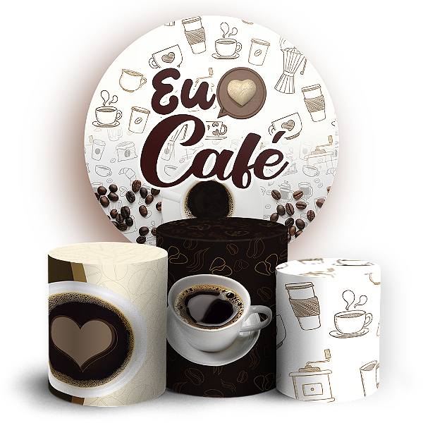 KIT Redondo e Trio - Café - Sublimado 3D