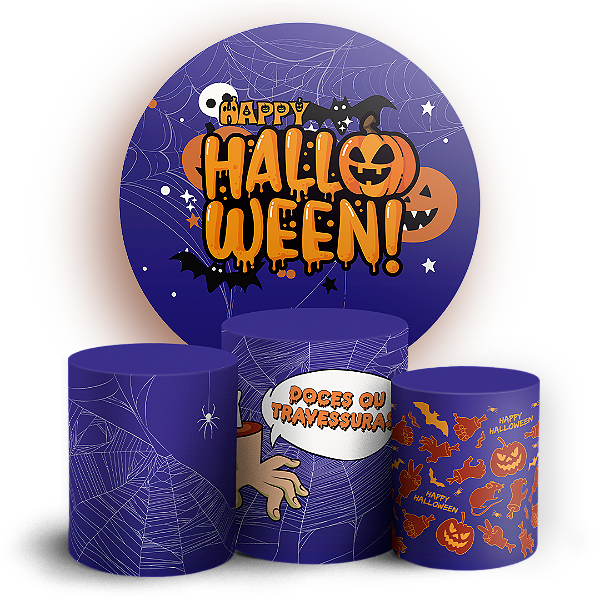 KIT Redondo e Trio - Dia das Bruxas Halloween - Sublimado 3D