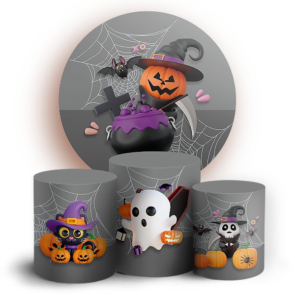 KIT Redondo e Trio - Dia das Bruxas Halloween - Sublimado 3D
