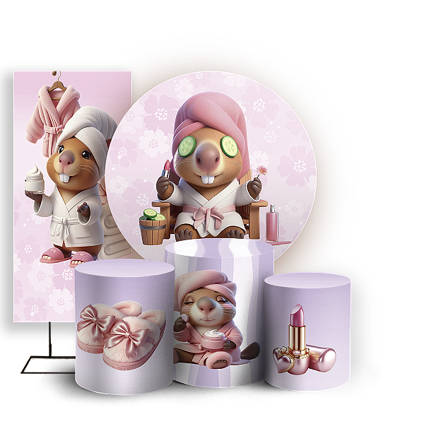 KIT Redondo Trio e Faixa - Capivara - Sublimado 3D