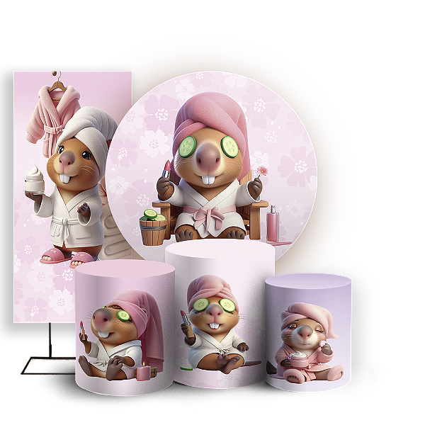 KIT Redondo Trio e Faixa - Capivara - Sublimado 3D