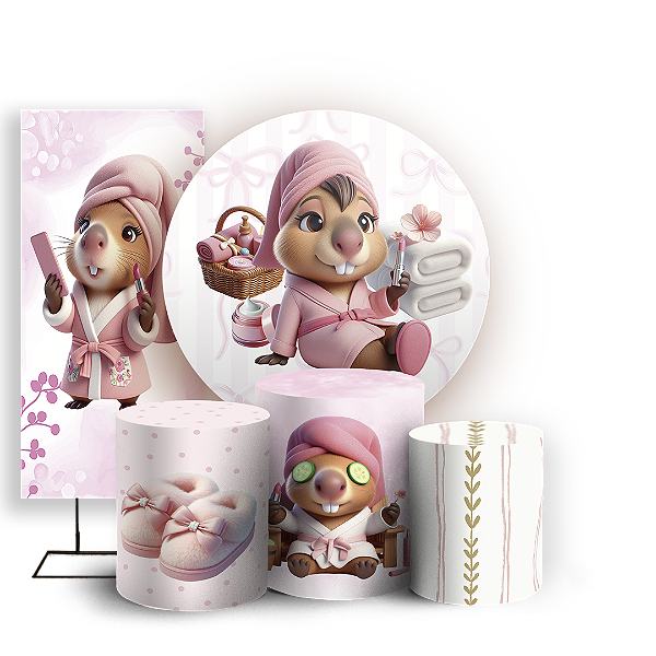 KIT Redondo Trio e Faixa - Capivara - Sublimado 3D