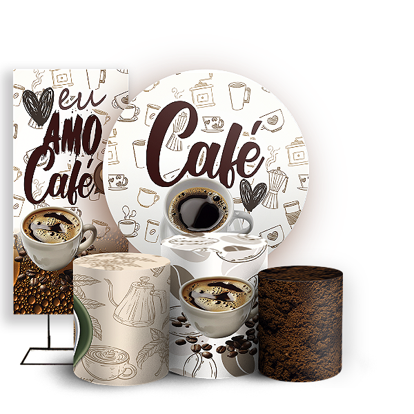KIT Redondo Trio e Faixa - Café - Sublimado 3D