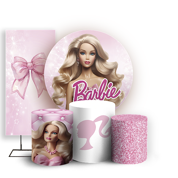 KIT Redondo Trio e Faixa - Barbie - Sublimado 3D