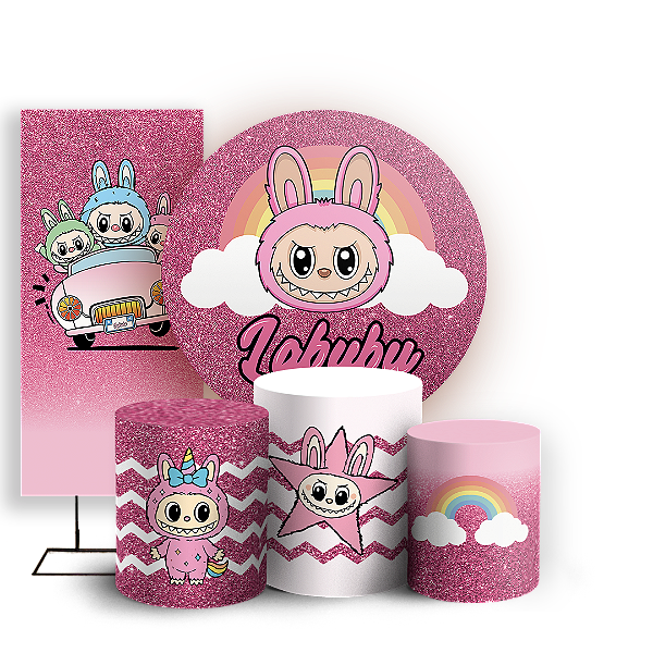 KIT Redondo Trio e Faixa - Labubu - Sublimado 3D