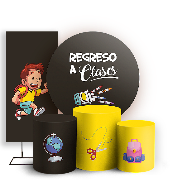 KIT Redondo Trio e Faixa - Regreso a Clases ES - Sublimado 3D