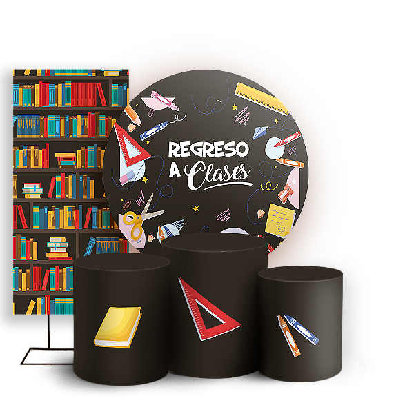 KIT Redondo Trio e Faixa - Regreso a Clases ES - Sublimado 3D