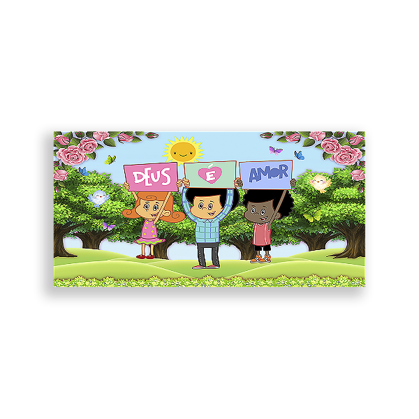 Painel Retangular - 3 Palavrinhas - Sublimado 3D