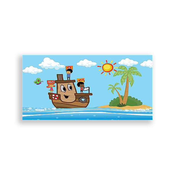 Painel Retangular - 3 Palavrinhas - Sublimado 3D