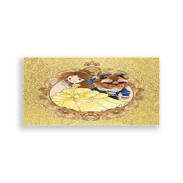 Painel Retangular - Bela E A Fera Cute - Sublimado 3D