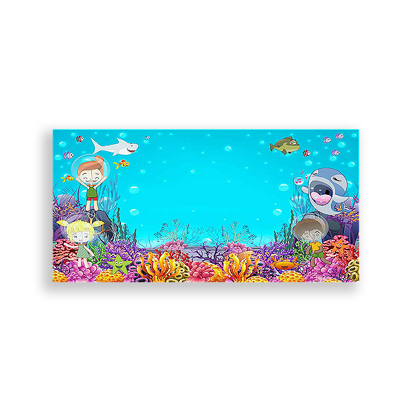 Painel Retangular - Bita Fundo Do Mar - Sublimado 3D