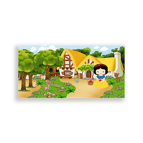 Painel Retangular - Branca De Neve Cute - Sublimado 3D